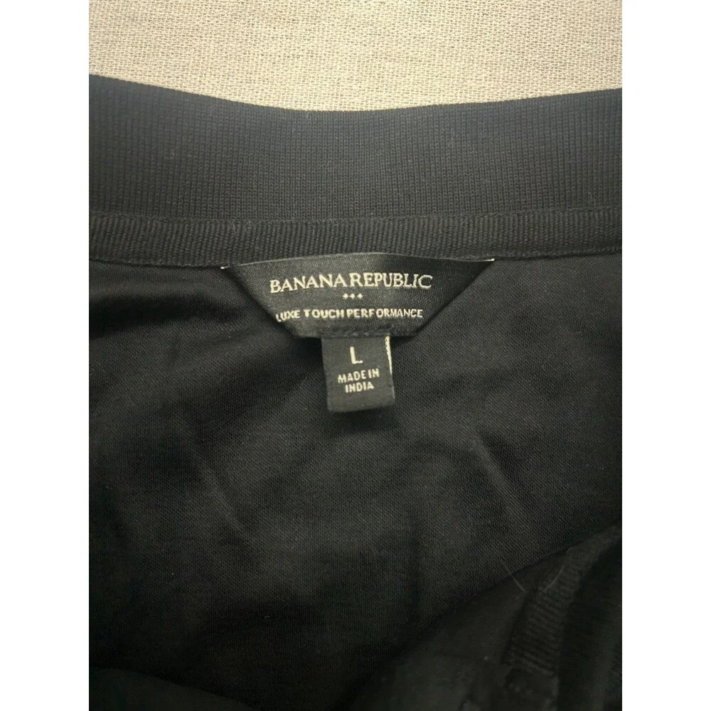 Banana Republic Luxe Touch Performance Polo Shirt Mens Large Black